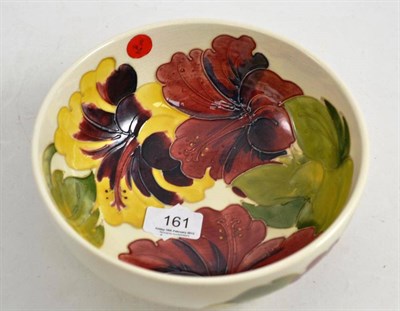 Lot 161 - A Moorcroft Hibiscus pattern bowl, 20 cm wide, paper label to base