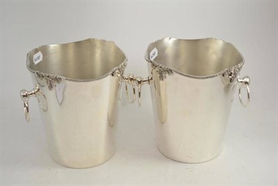 Lot 170 - A pair of silver plated wine buckets with ring handles