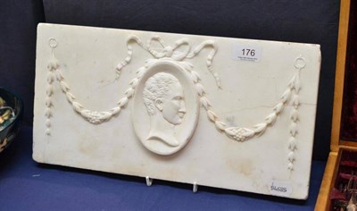 Lot 176 - A marble plaque with Neo classical portrait medallion