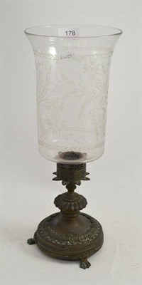 Lot 178 - A Regency gilt metal and glass storm lamp