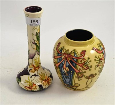 Lot 188 - A modern Moorcroft vase (lacking cover and second) and another vase (second) (2)