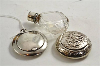 Lot 208 - Two silver snuff boxes and a scent bottle (3)