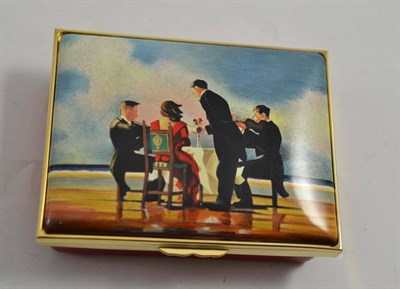 Lot 214 - Halcyon Days enamel box 'Elegy for a Dead Admiral' inspired by a 2000 oil painting by Jack...