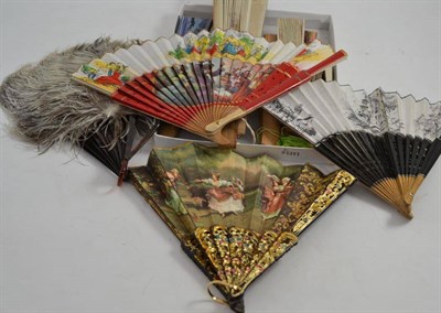 Lot 216 - Assorted paper and other fans (13)