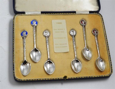 Lot 232 - A set of enamel Coronation spoons