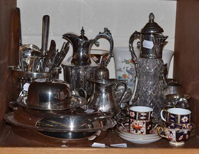 Lot 250 - Royal Crown Derby ";Imari"; hexagonal vase, cups and saucers and a quantity of plated ware