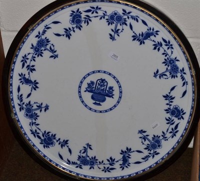 Lot 265 - A large Minton blue and white tray (restored) (framed)