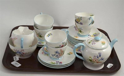 Lot 301 - Shelley ";Wild Flowers"; pattern six piece tea set