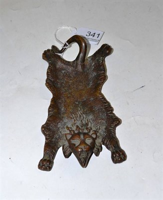 Lot 341 - An early 20th century bronze of a lion skin run (previously cold painted)