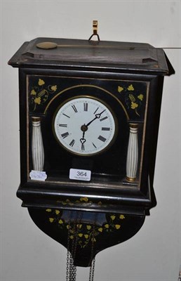 Lot 364 - An ebonised French two train wall clock