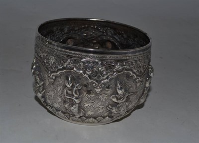 Lot 388 - A Persian white metal bowl