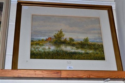 Lot 401 - Robert Wood, Fenland scene, watercolour