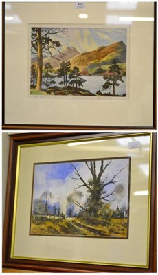 Lot 408 - James Priddy ";Glen Affric"; and Rob Hendry, mixed media landscape