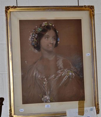 Lot 450 - Framed pastel and chalk picture portrait of Theodosia (including provenance from Newby Hall,...