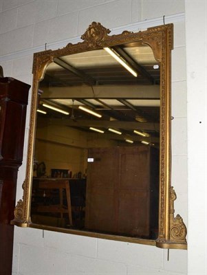 Lot 477 - A gilt overmantel mirror