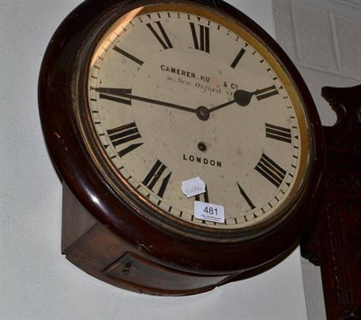 Lot 481 - A circular mahogany wall clock, dial inscribed Camerer *** and Co, 56 New Oxford St, London