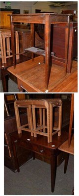 Lot 491 - A mahogany side table, an Edwardian mahogany side table and a nest of tables