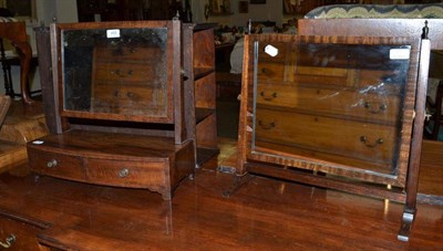 Lot 498 - A Victorian mahogany toilet mirror with two drawers and another mahogany toilet mirror