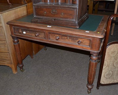 Lot 501 - Victorian mahogany two drawer writing table