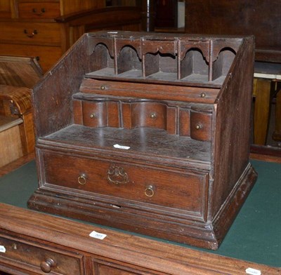 Lot 502 - Oak miniature bureau