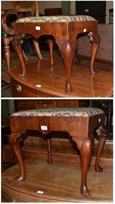 Lot 503 - A pair of walnut footstools