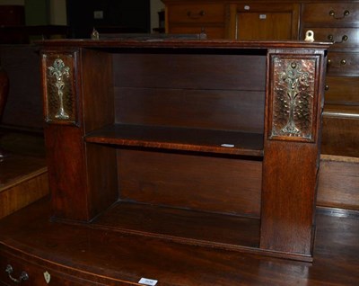 Lot 505 - Arts & Crafts copper mounted oak wall shelves