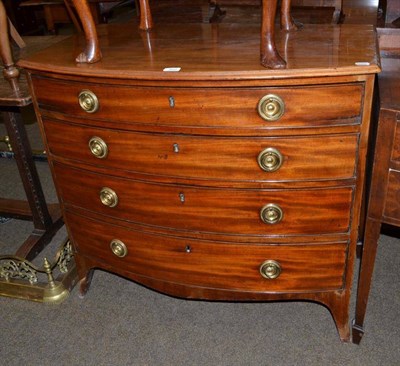 Lot 507 - Late George III mahogany bow-fronted four height chest of drawers