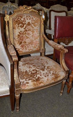 Lot 531 - A French gilt armchair