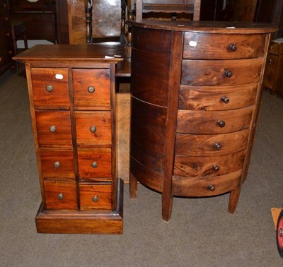 Lot 554 - A reproduction bow front chest of drawers and a mahogany chest of drawers