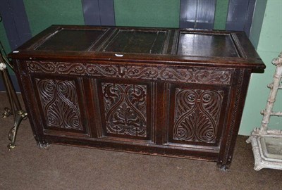 Lot 567 - A 17th century carved oak coffer