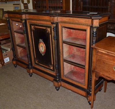 Lot 571 - An ebonised and satinwood inlaid credenza