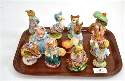 Lot 9 - Eleven Beswick Beatrix Potter figures with brown back stamps
