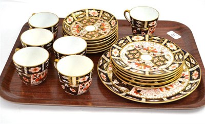 Lot 10 - Royal Crown Derby Imari tea set comprising six cups, six saucers, six side plates and a cake plate