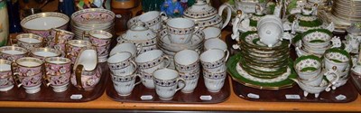Lot 19 - Three 19th century English porcelain tea services (on three trays)