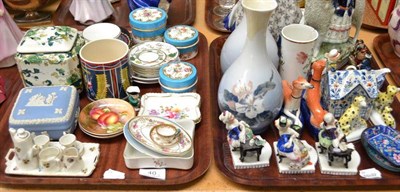 Lot 40 - Two trays of decorative ceramics including Staffordshire, Worcester fruit painted pin dish,...