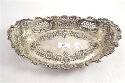 Lot 41 - A silver pierced and repousse basket
