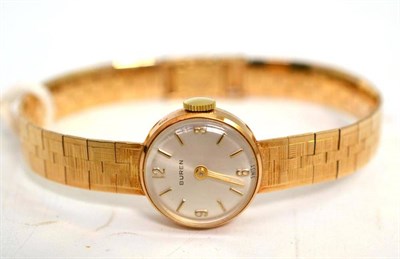 Lot 82 - A lady's 9ct gold Buren wristwatch