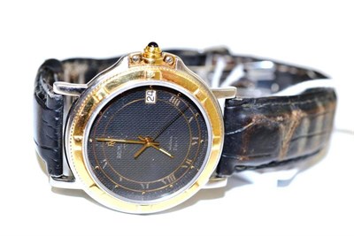 Lot 110 - A bi-metal automatic calendar centre seconds wristwatch, signed Raymond Weil, model: Parsifal,...