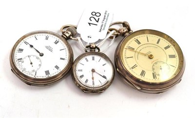 Lot 128 - Two silver pocket watches 'Kay's Keyless Triumph' and 'Fattorini & Sons Ltd Manufacturers...