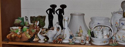 Lot 181 - Aynsley Cottage garden ornaments, Hornsea posy vases, Nao, etc