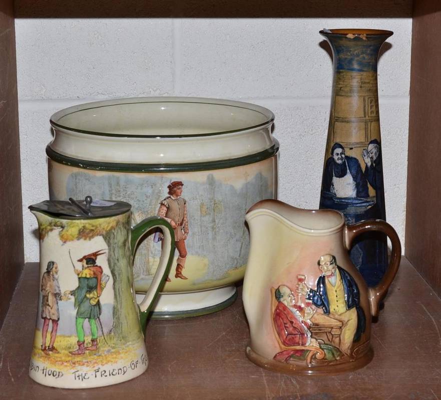 Lot 189 - Royal Doulton Series ware jardiniere, a vase and two jugs