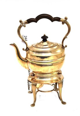 Lot 244 - A silver spirit kettle on stand