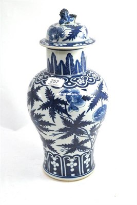 Lot 257 - A Chinese blue and white vase and cover