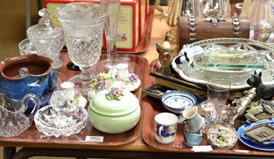 Lot 263 - A collection of ceramics, glass, door knockers and decorative items (on two trays)