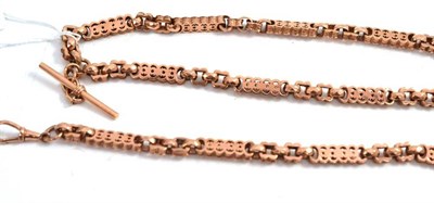 Lot 295 - A 9ct rose gold star and bar Albert chain and a matching bracelet