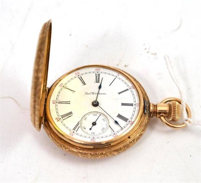 Lot 296 - A half hunter pocket watch, case stamped '14K'