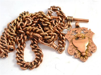 Lot 314 - A 9ct gold Albert chain and matching bracelet, each link on both stamped with a convention...