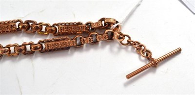 Lot 317 - A 9ct rose gold star and bar Albert chain