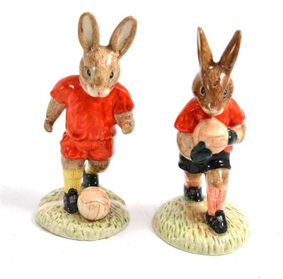 Lot 330 - Pair of Royal Doulton limited edition 'Footballer' Bunnykins