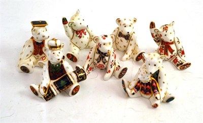 Lot 351 - Seven Royal Crown Derby Teddy figures